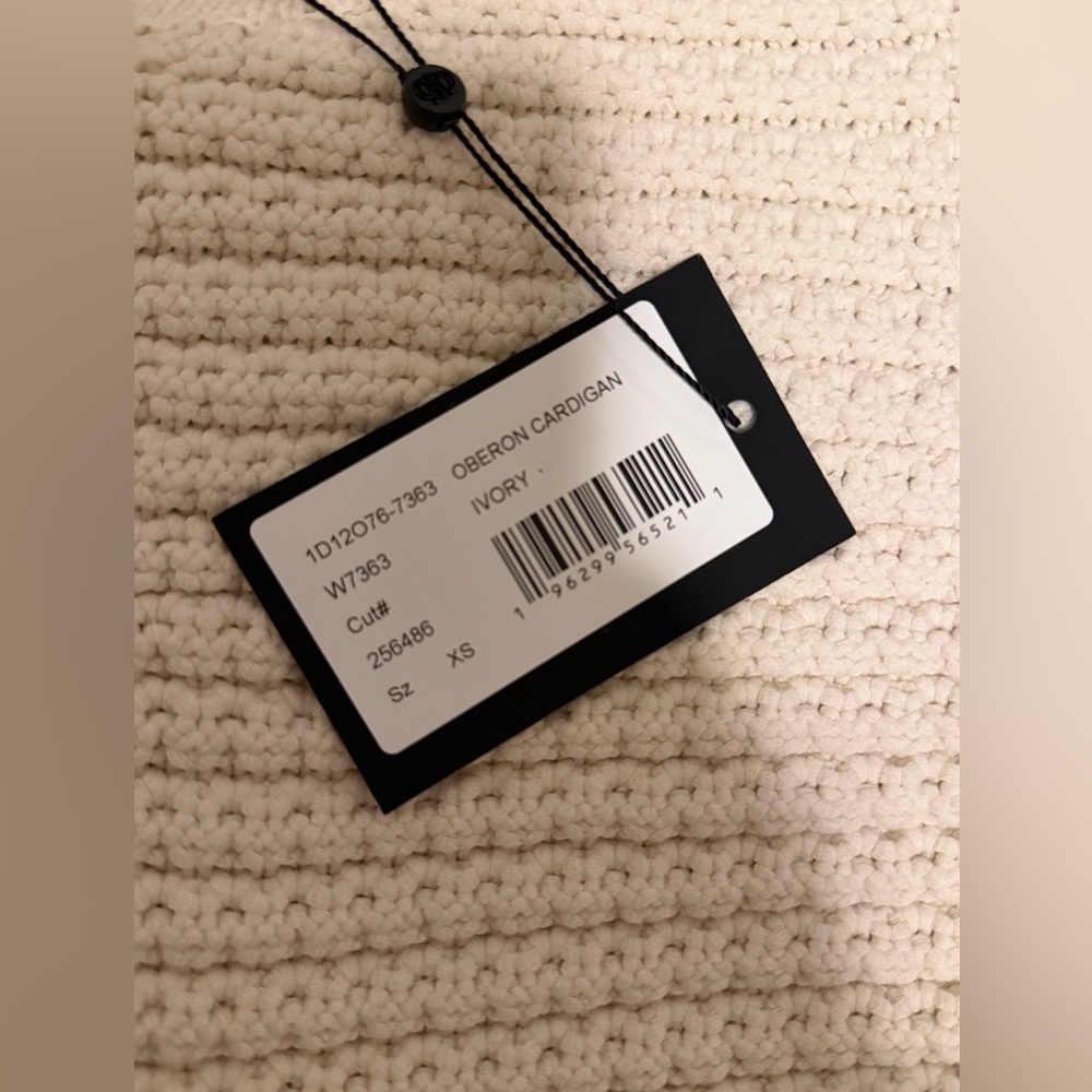 NWT PAIGE Oberon Cream Textured Cardigan Sweater Jacket XS Gold Buttons - Picture 4 of 9